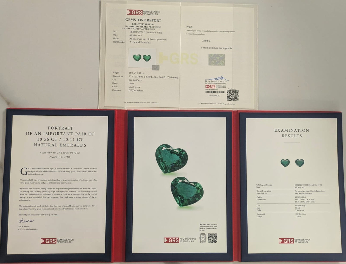Natural Zambia Min Emerald 20.67 cts Heart pair by SR-Takat