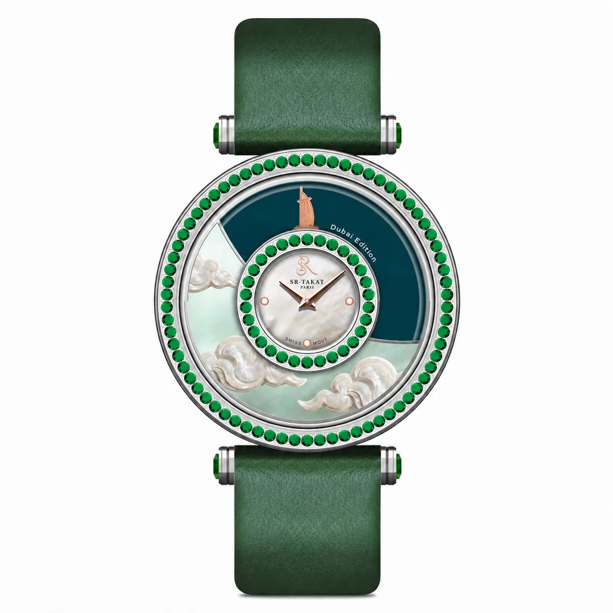 SR-Takat Natural Emerald Watch Dubai - Around the world edition