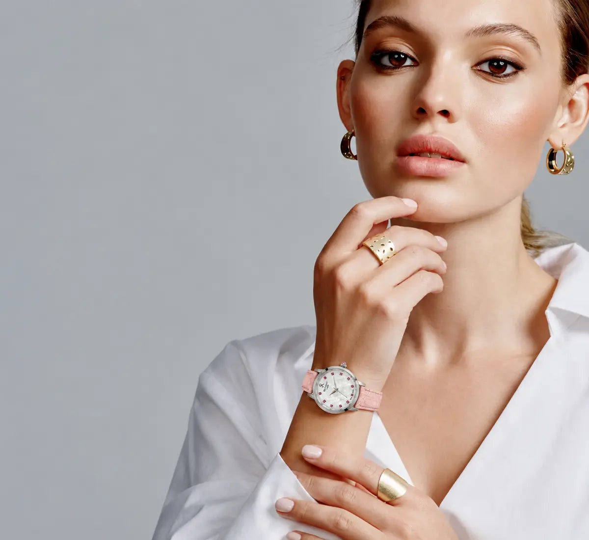 Luxury Watch for Women with Pink Spinnel Gemstone | SR-Takat