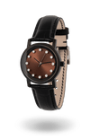 Lucidity Ladies Blackened Steel Chestnut Sunray Dial Diamond Quartz Watch – WA-057