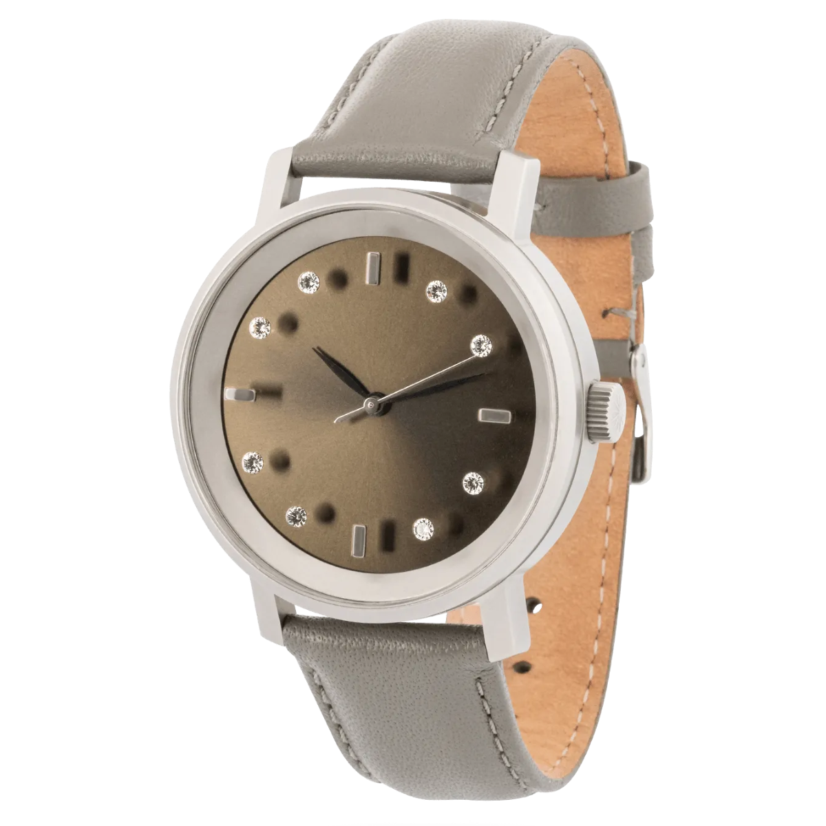 Lucidity Gents WA-045 Matte Steel Diamond Dial Luxury Watch with Steel Bracelet