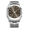 Connaissance Gents Steel Automatic Luxury Watch | Chestnut Sunray Dial & Baguette Diamond Markers