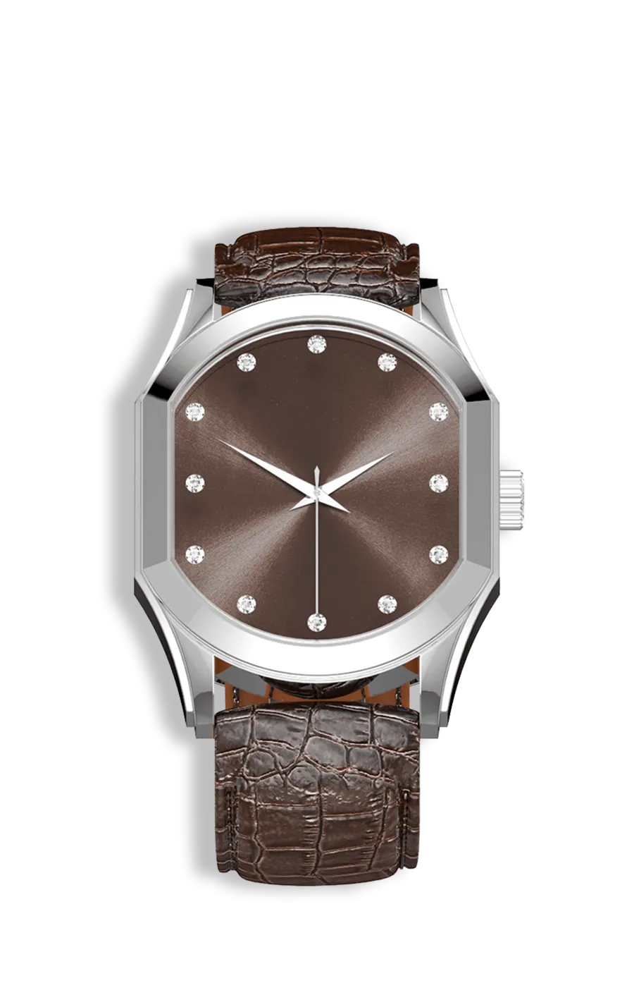 Connaissance Gents Automatic Luxury Watch | Steel Case, Chestnut Sunray Dial & Brown Leather Strap