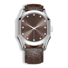 Connaissance Gents Automatic Luxury Watch | Steel Case, Chestnut Sunray Dial & Brown Leather Strap