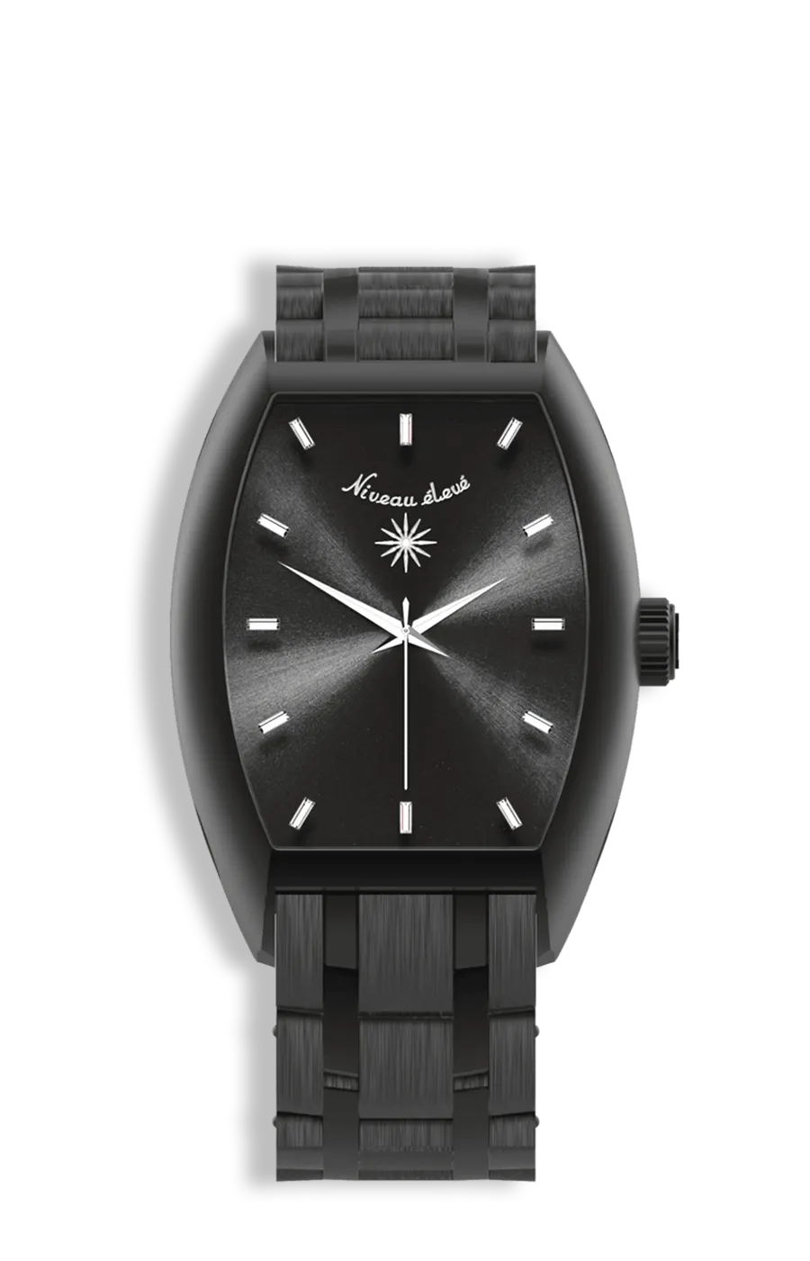 Realization Gents Blackened Steel Automatic Luxury Watch | Black Sunray Dial & Diamond Markers