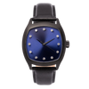 Determination Gents Automatic Luxury Watch | Blackened Steel, Blue Sunray Dial & Black Leather Strap