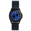 Determination WA-022 Black Steel Quartz Ladies Watch with Blue Sunray Dial & Diamond Markers