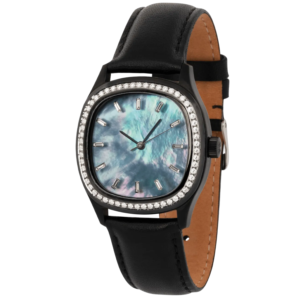 Niveau Élevé Determination Medium WA-034 Luxury Steel Watch with Diamond Bezel & Mother of Pearl Dial