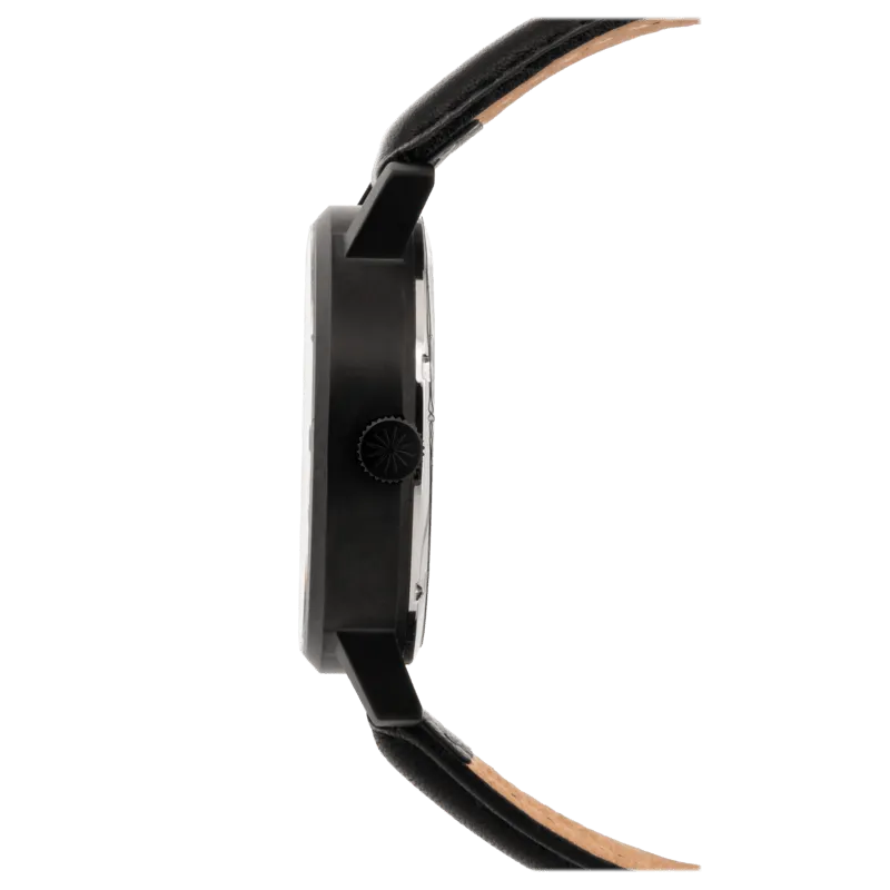Lucidity Gents WA-012 Blackened Steel Mother of Pearl Diamond Luxury Watch