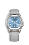 Determination Ladies W-062 Swiss Luxury Watch – Light Blue Sunray Dial & Grey Leather Strap