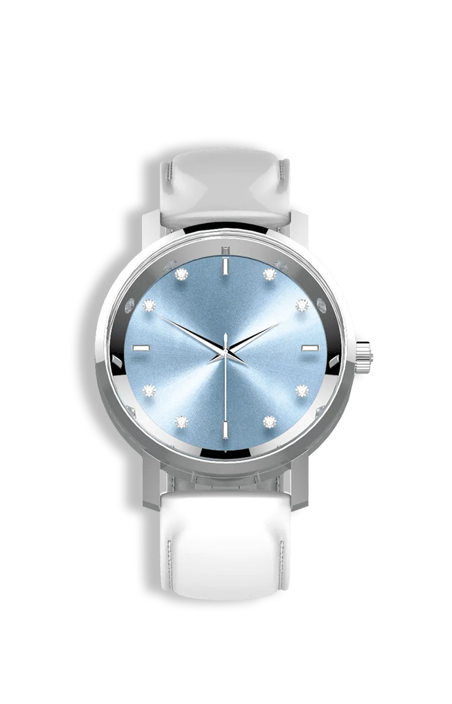 Niveau Élevé Lucidity Gents W-011 Diamond Dial Luxury Watch – Black Steel Case & Leather Strap