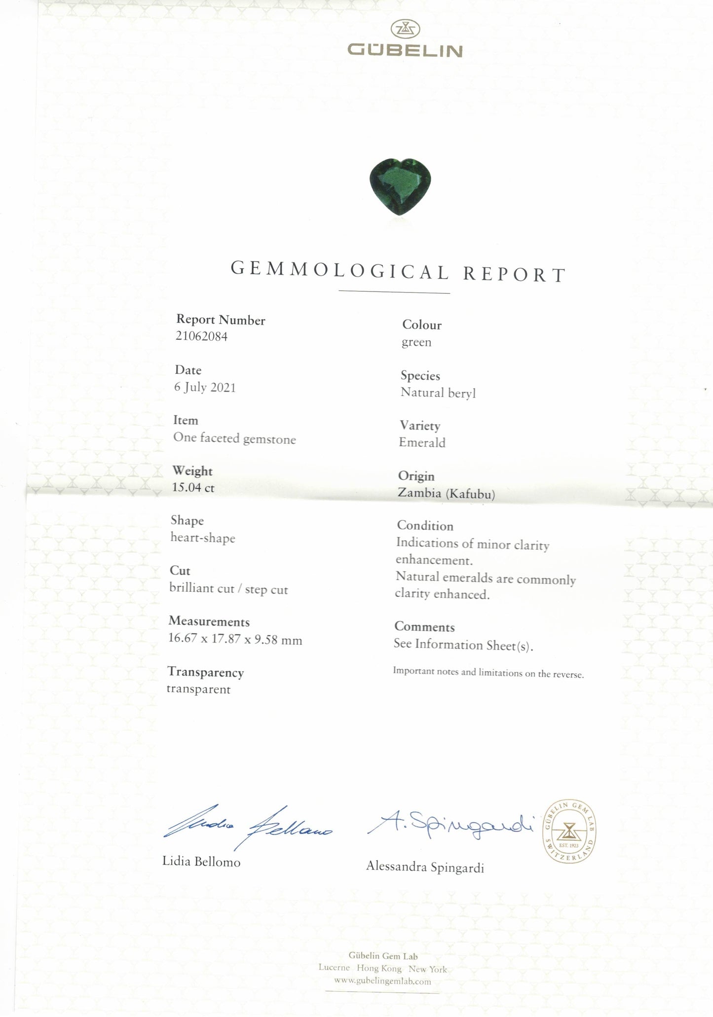 Natural Zambia Minor Emerald 33.72 cts Heart pair by SR-Takat