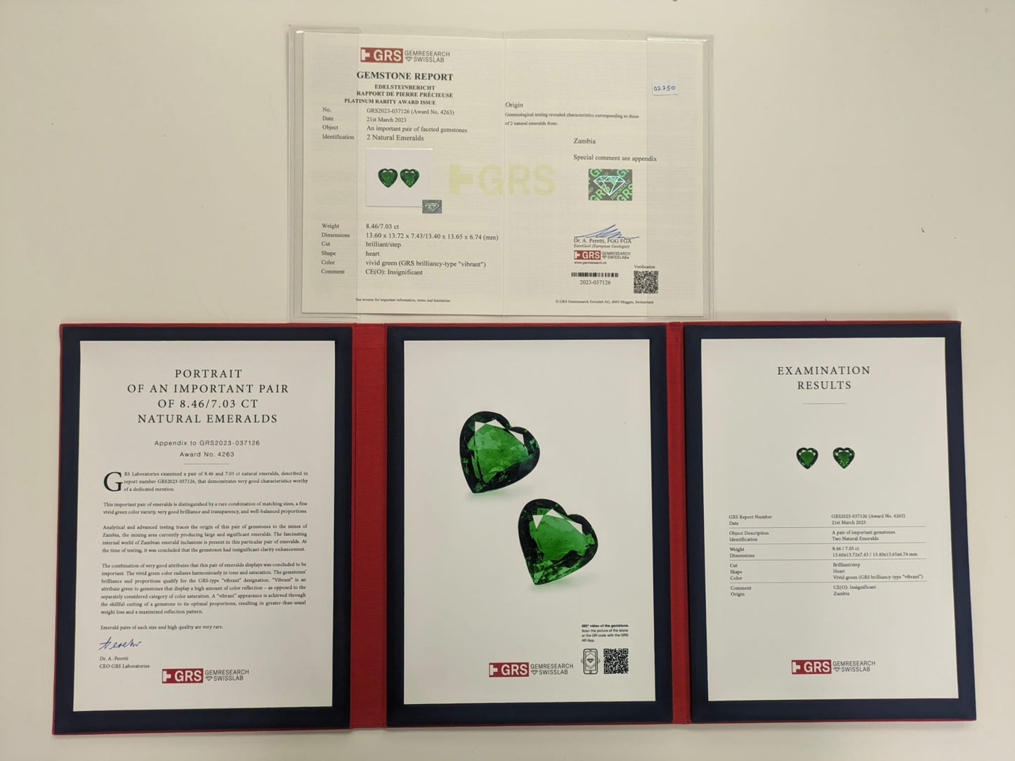 Natural Zambia Insg Emerald 15.49 cts Heart pair by SR-Takat