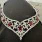 Natural Burmese Gubelin Pigeon Blood Ruby & Diamond 18k Gold Necklace 42.04 cts by SR-Takat
