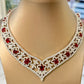 Natural Burmese Gubelin Pigeon Blood Ruby & Diamond 18k Gold Necklace 42.04 cts by SR-Takat