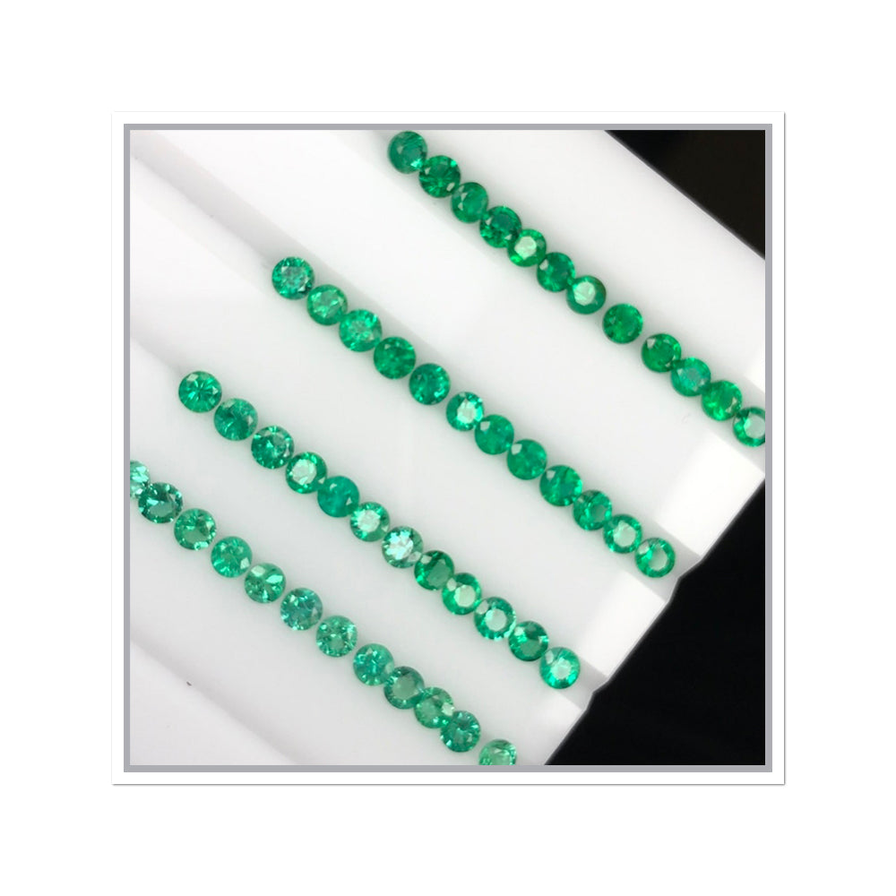 Natural Zambian Emerald Diamond Cut Round by SR-Takat