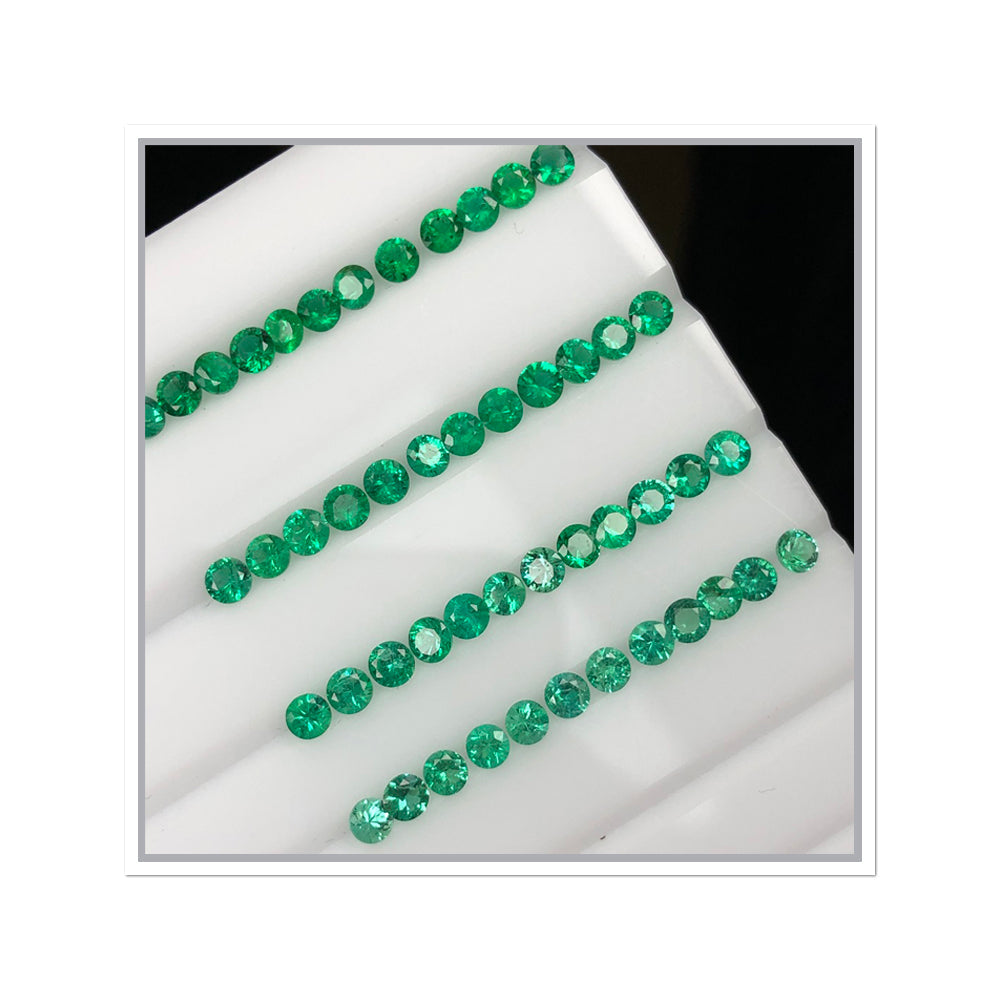 Natural Zambian Emerald Diamond Cut Round by SR-Takat
