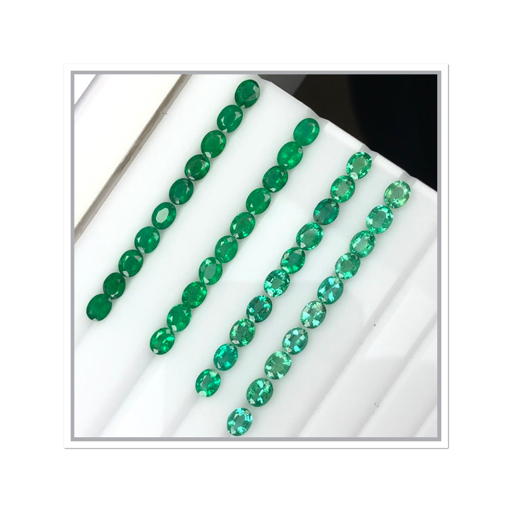 Natural Zambian Emerald Ovals by SR-Takat