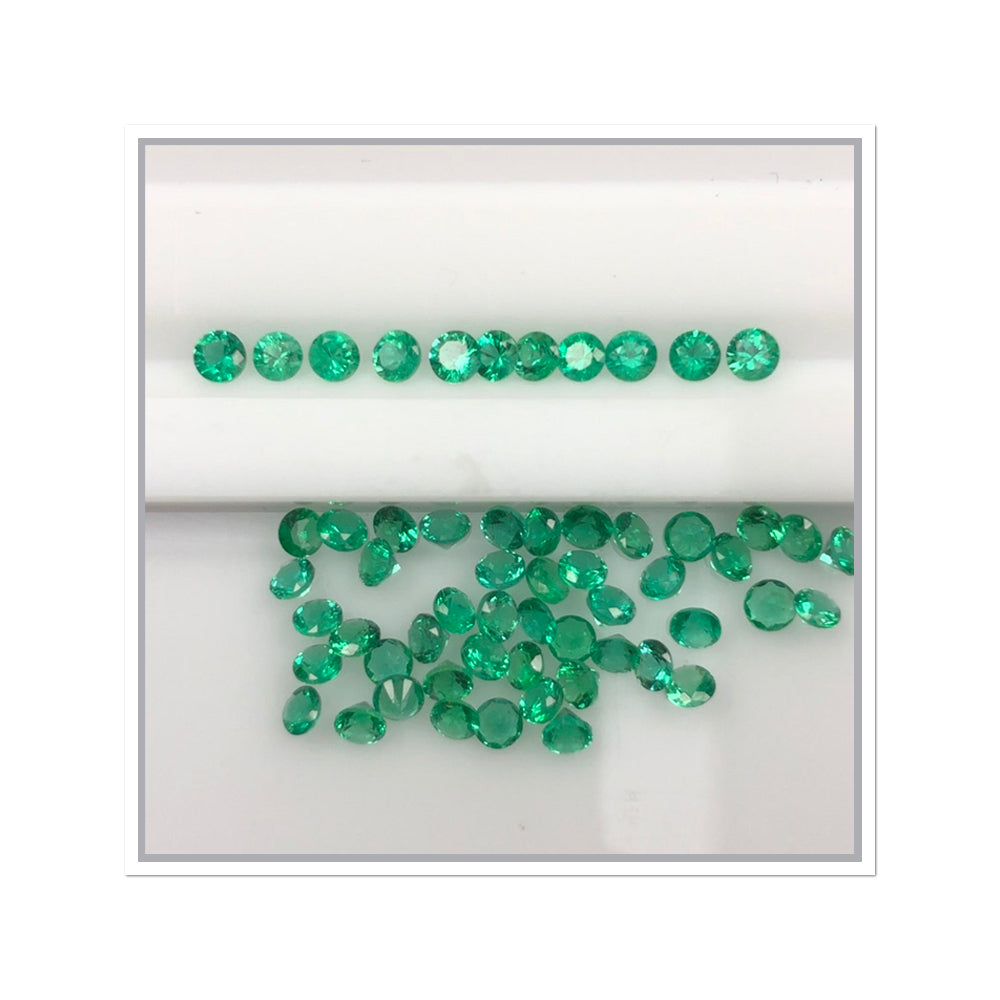 Natural Zambian Emerald Diamond Cut Round by SR-Takat
