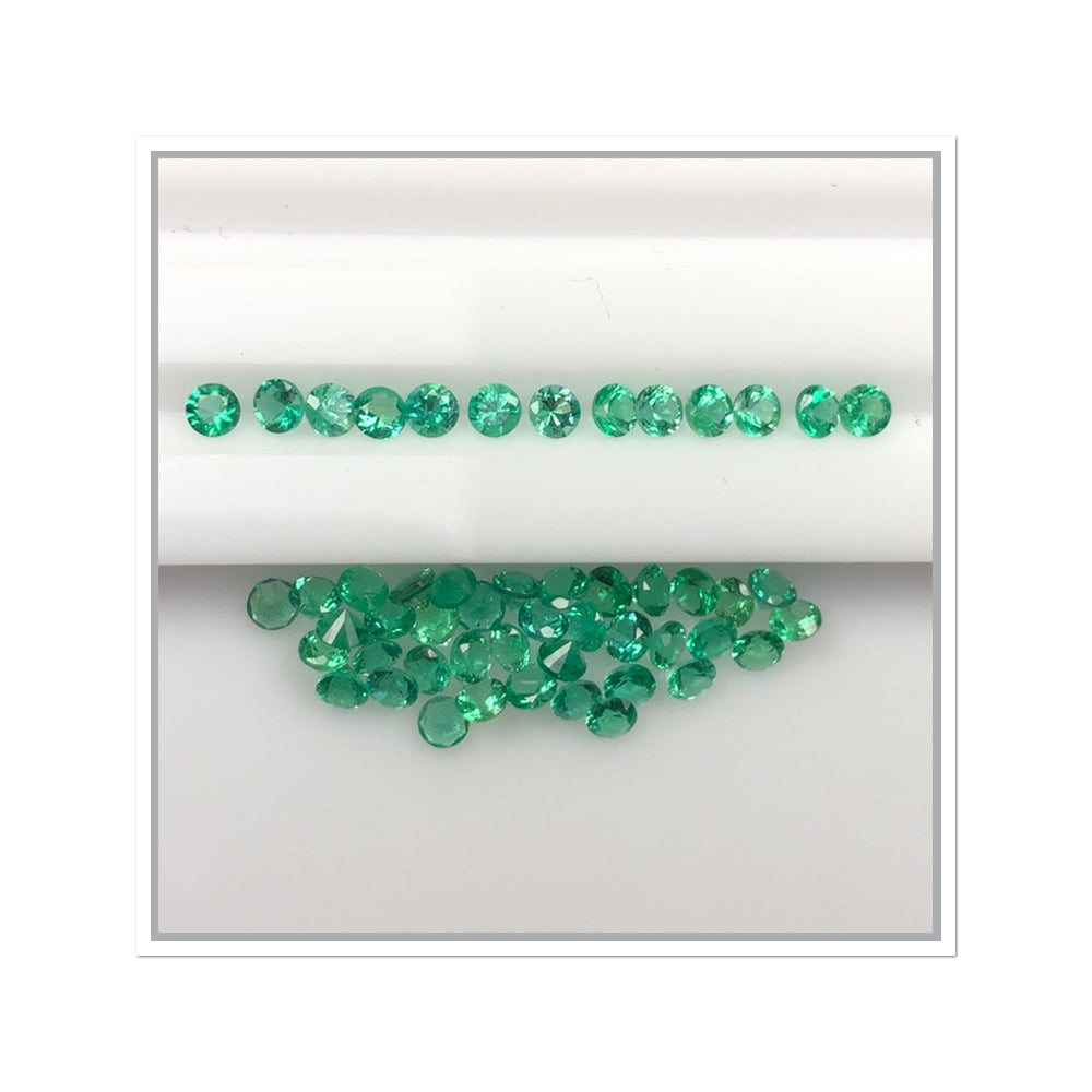 Natural Zambian Emerald Diamond Cut Round by SR-Takat