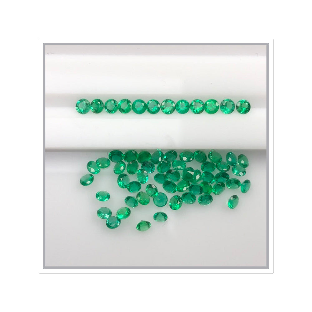 Natural Zambian Emerald Diamond Cut Round by SR-Takat