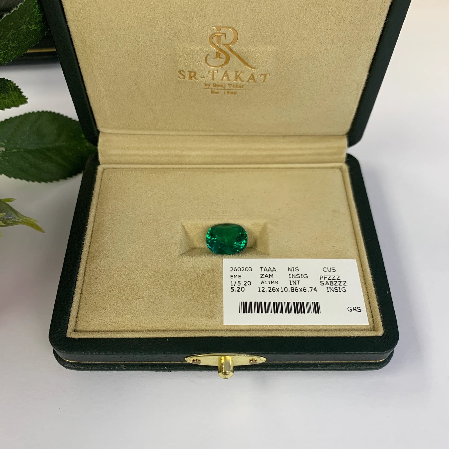 Natural Zambian Emerald Insignificant 5.2 cts Cusion by SR-Takat