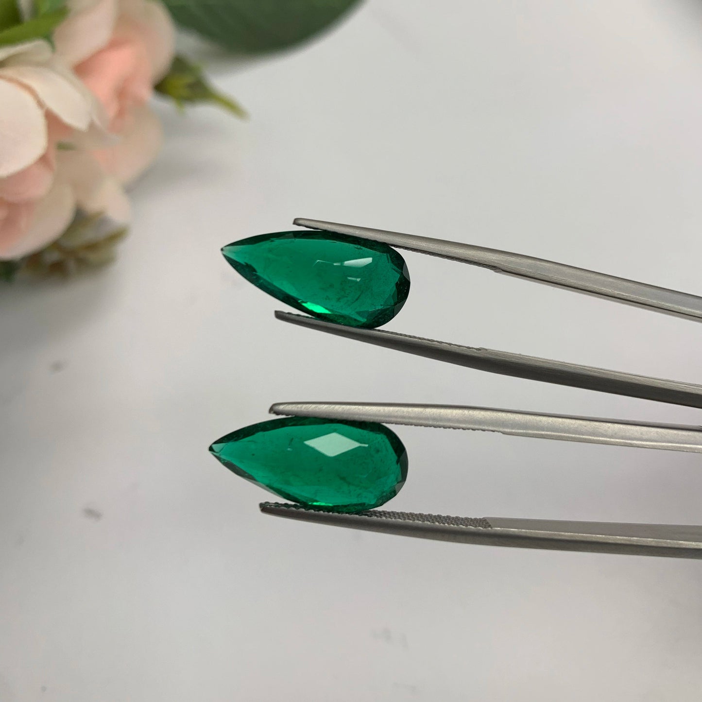 Natural Zambian Emerald Insignificant 9.01 cts Pear pair by SR-Takat