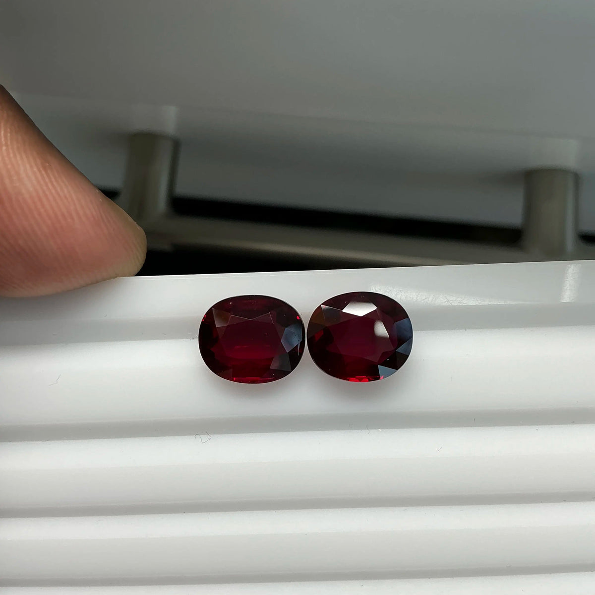 Natural Mozambique Pigeon Blood Ruby Pair – 5 Carat Each, Unheated & Certified