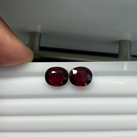 Natural Mozambique Pigeon Blood Ruby Pair – 5 Carat Each, Unheated & Certified