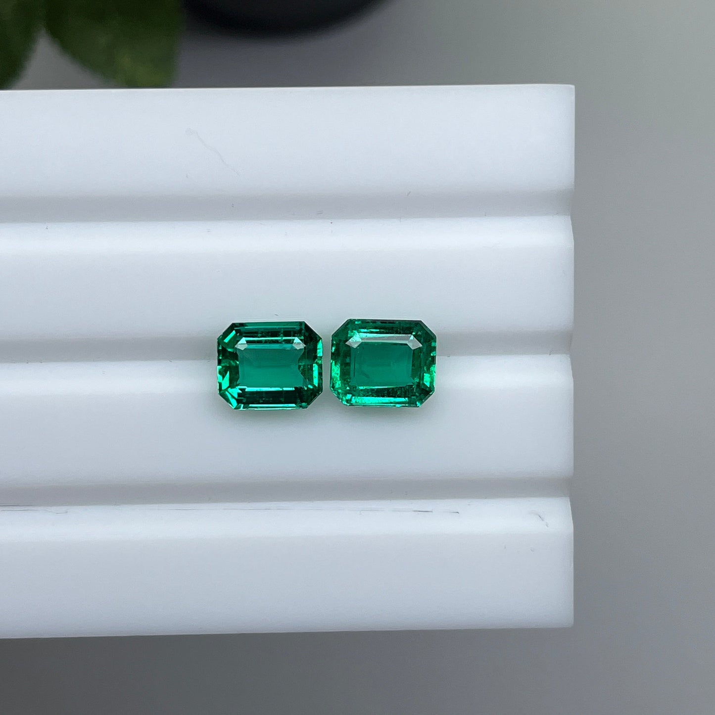 Natural Zambia No Oil Emerald 4.08 cts Octagon pair by SR-Takat