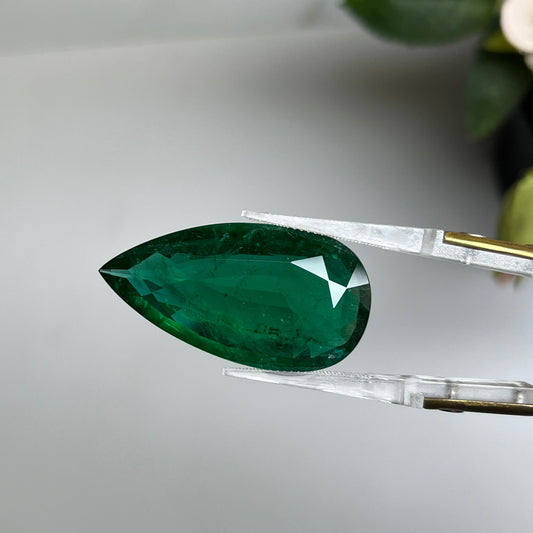 Natural Zambia Modearte Emerald 27.34 cts Pear by SR-Takat