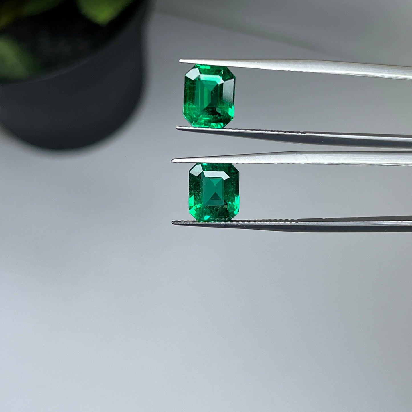 Natural Zambia Minor Emerald 4.29 cts Octagon pair by SR-Takat