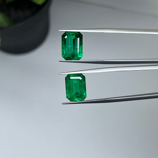 Natural Zambia Insignificant Emerald 8.75 cts Octagon pair by SR-Takat