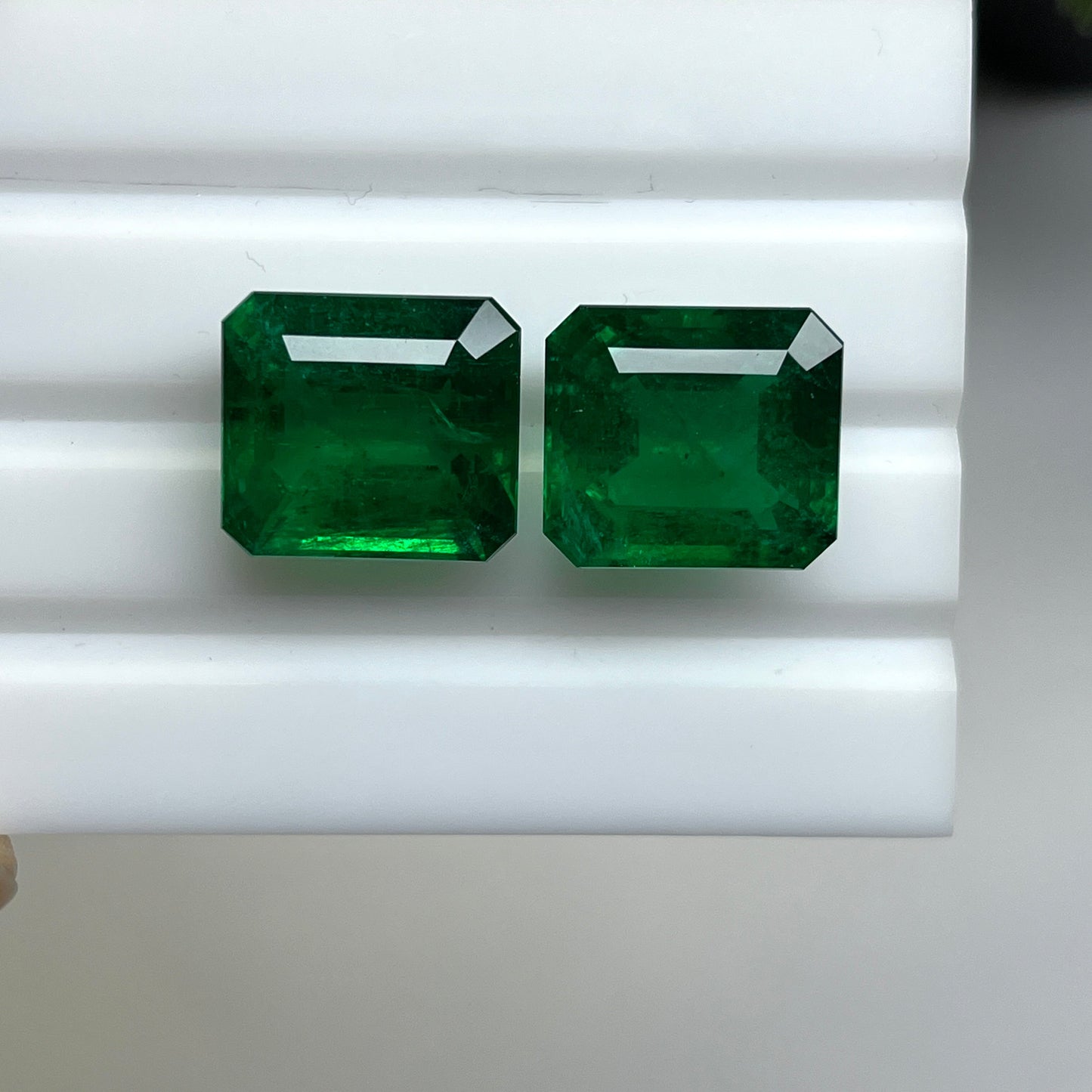 Natural Zambia Minor Emerald 29.40 cts Octagon pair by SR-Takat