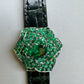 Exclusive Natural Emerald DIF Diamond 14k white gold with alegator skin by SR-Takat
