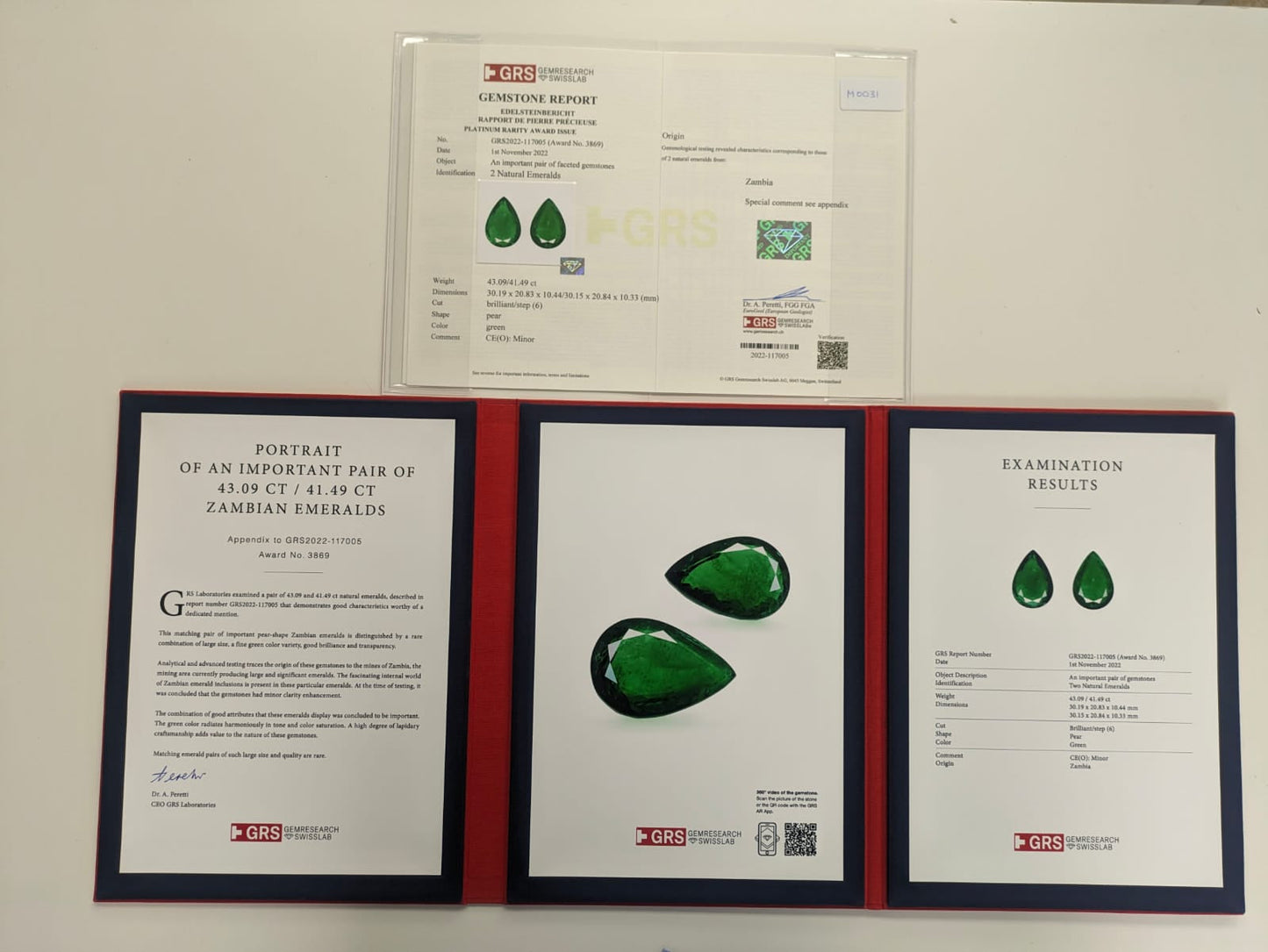 Natural Zambian Emerald 84.58 cts Pear Pair by SR-Takat