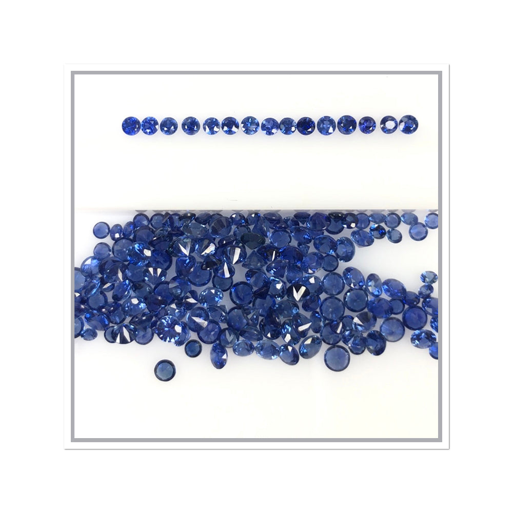 Natural Blue Sapphire Diamond Cut Round by SR-Takat