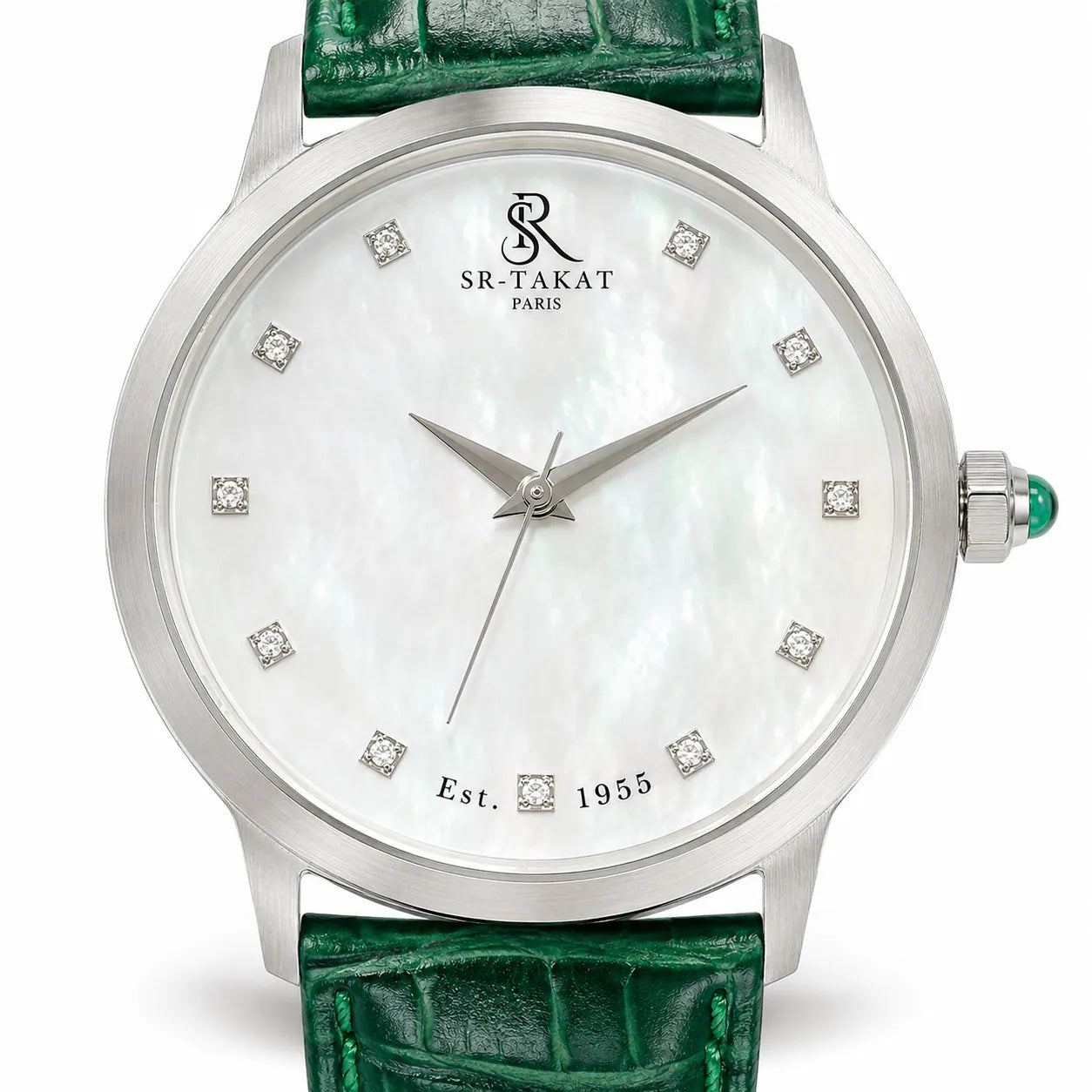 Premium Men’s Diamond Emerald Watch | SR TAKAT