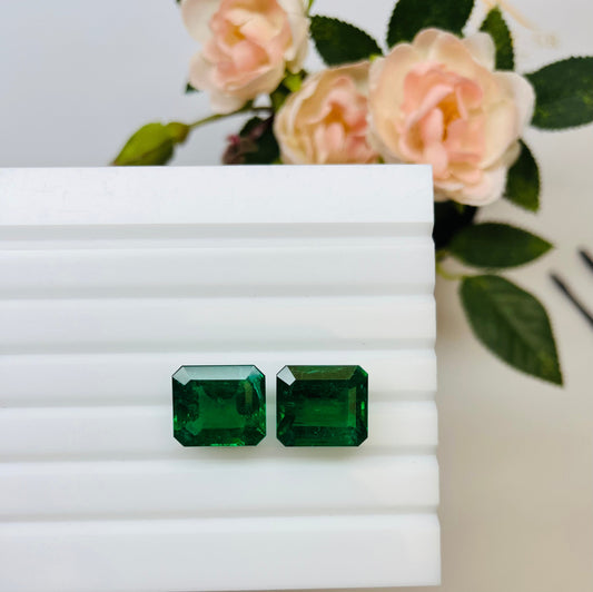 Natural Zambia Emerald 29.40 cts Octagon pair by SR-Takat