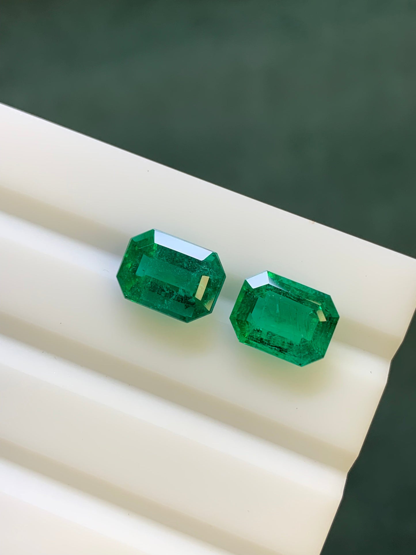 Natural Zambia Minor Emerald 6.65 cts Octagon pair by SR-Takat