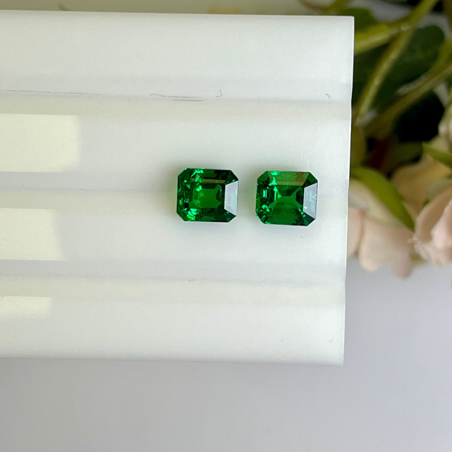 Natural Zambia Emerald 4.13 cts Octagon pair by SR-Takat