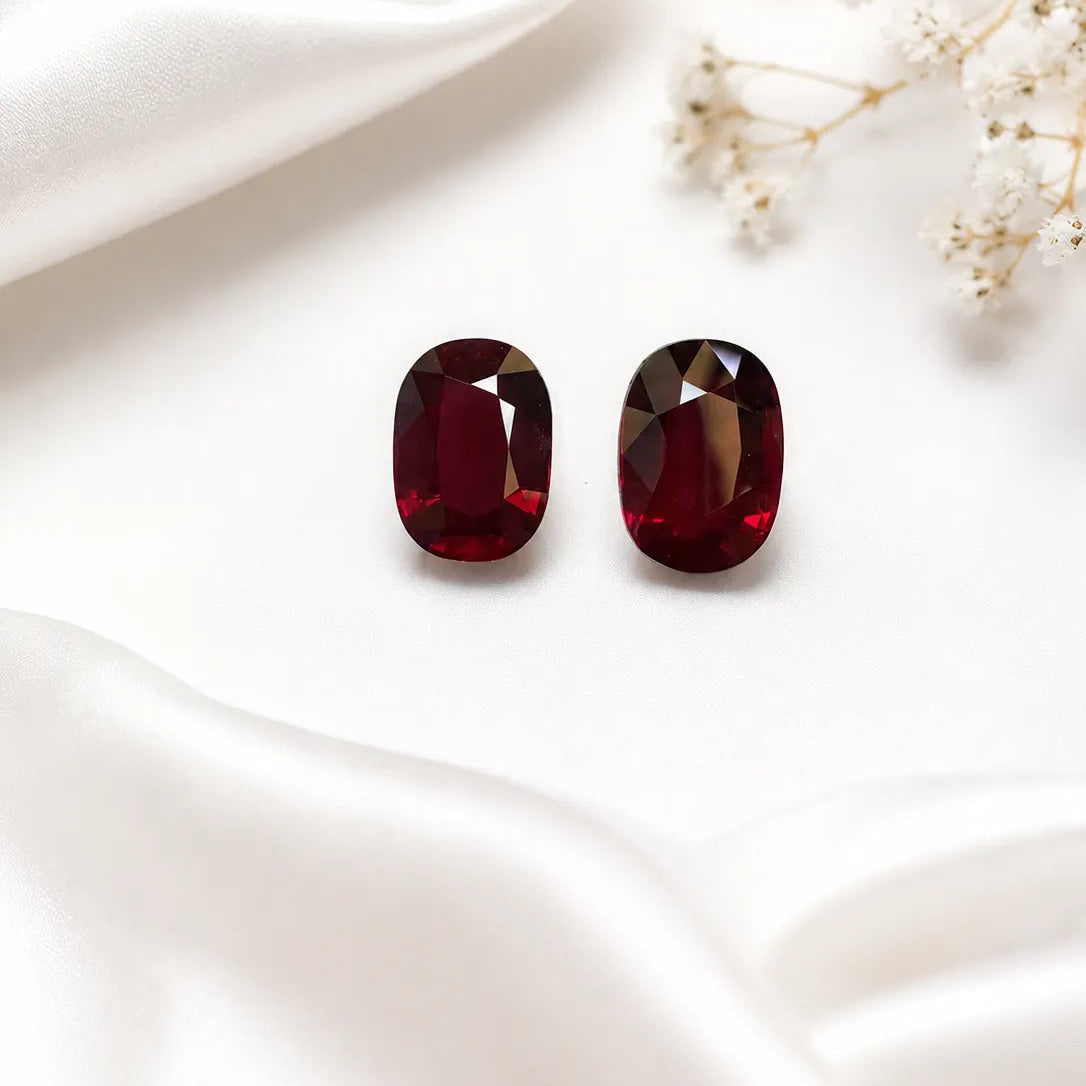Natural Ruby Pair Mozambique 13 Cts Oval by SR-Takat (Price Per Ct)