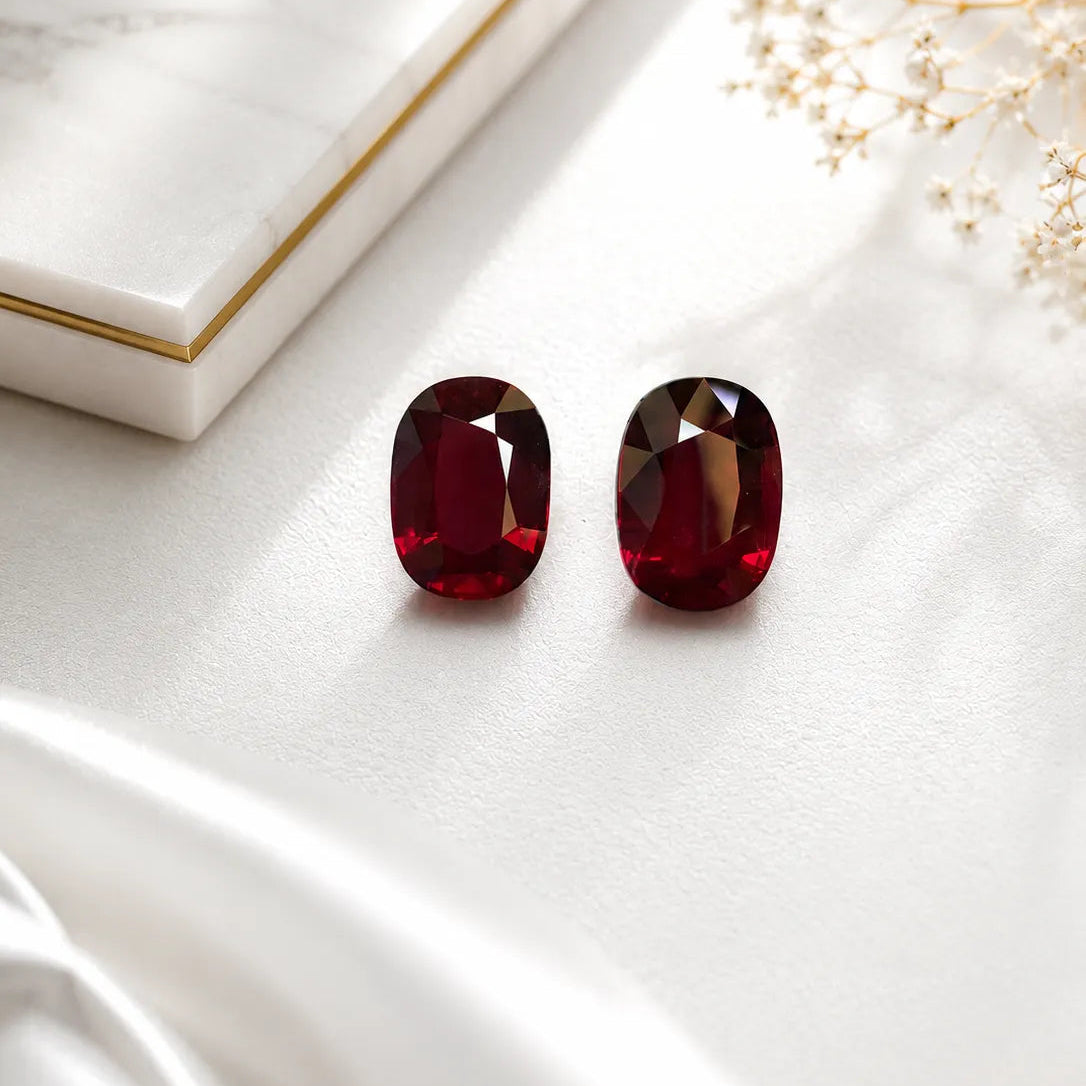 Natural Ruby Pair Mozambique 13 Cts Oval by SR-Takat (Price Per Ct)