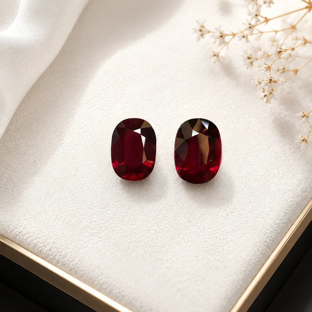 Natural Ruby Pair Mozambique 13 Cts Oval by SR-Takat (Price Per Ct)