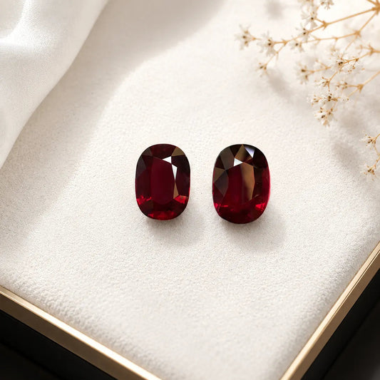 Natural Ruby Pair Mozambique 13 Cts Oval by SR-Takat (Price Per Ct)