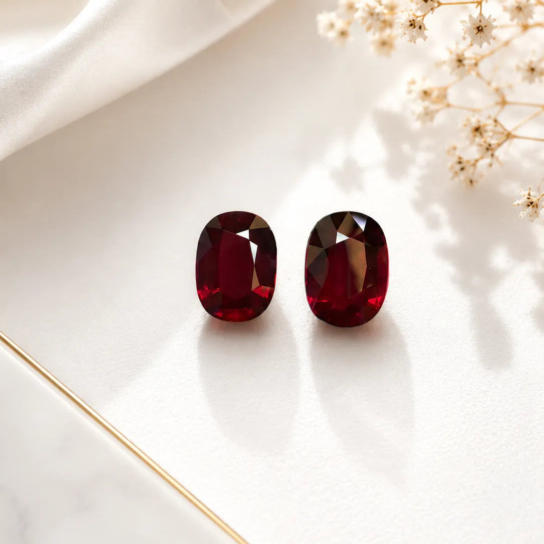 Natural Ruby Pair Mozambique 13 Cts Oval by SR-Takat (Price Per Ct)