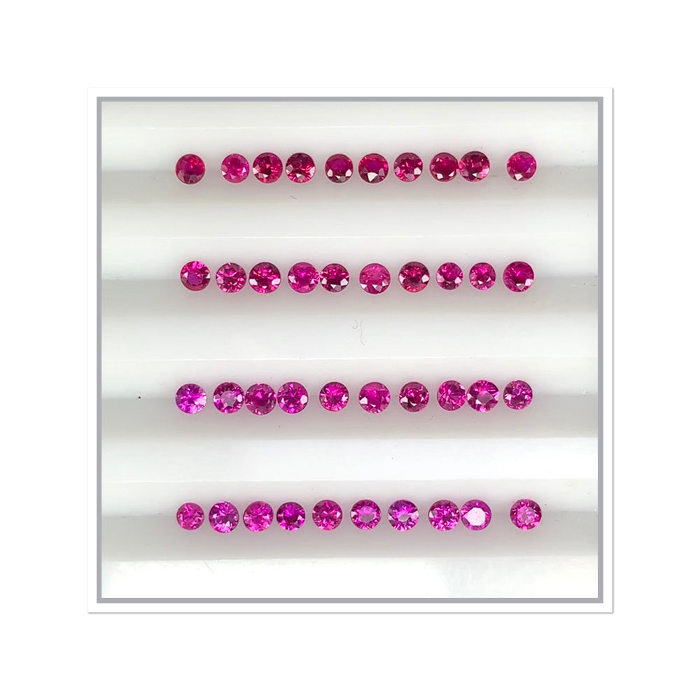 Natural Ruby Diamond Cut Round by SR-Takat