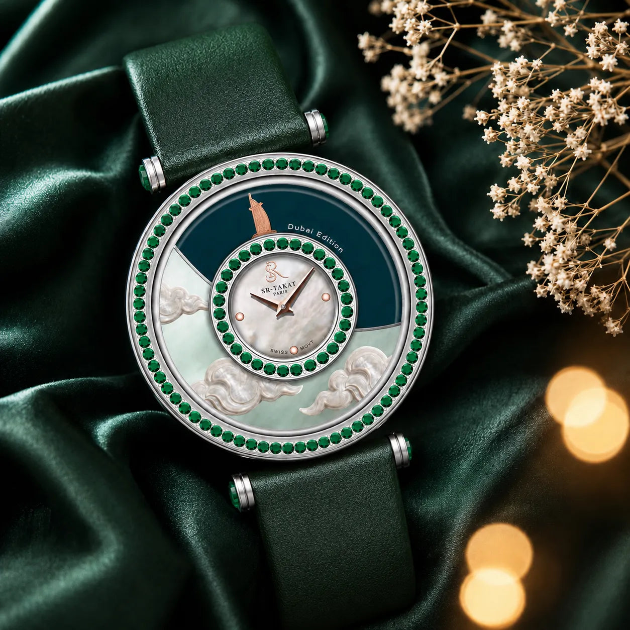SR-Takat Natural Emerald Watch Dubai - Around the world edition