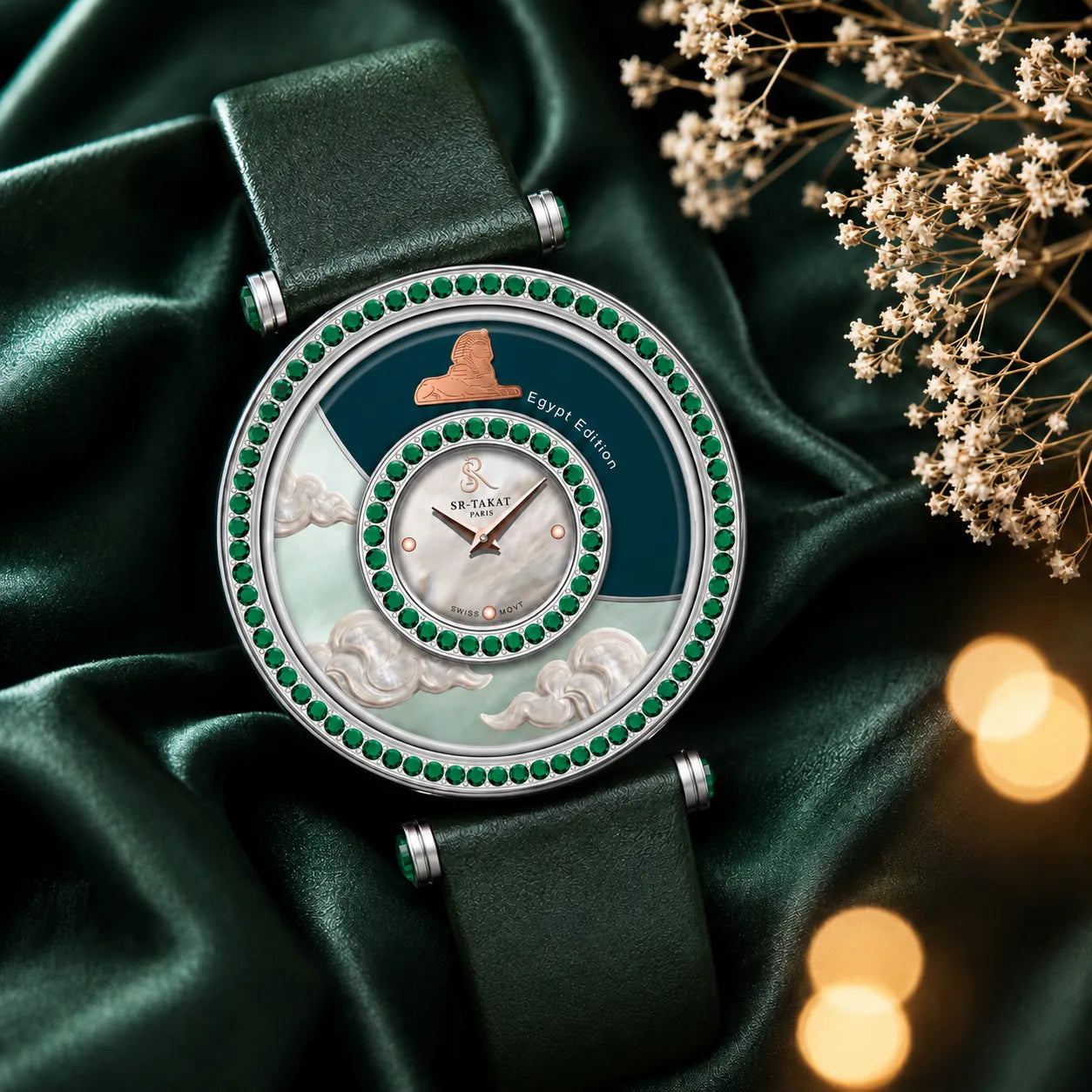 SR-Takat Natural Emerald Watch Egypt - Around the world edition
