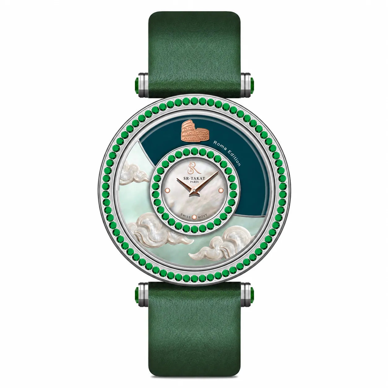 SR-Takat Natural Emerald Watch Roma - Around the world edition